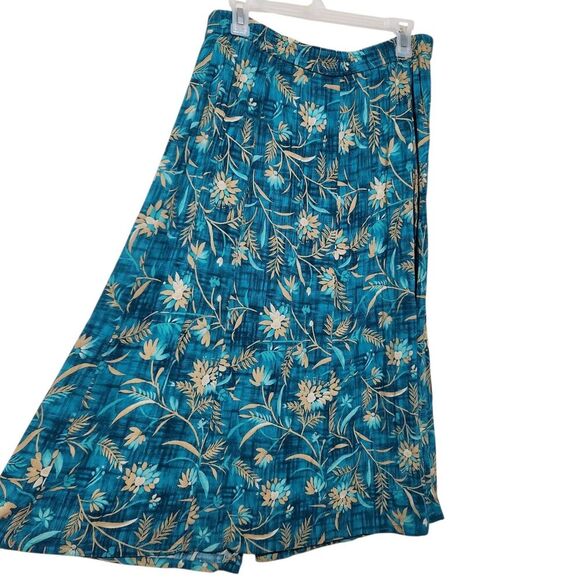Sag Harbor Maxi Skirt Size XL Blue Floral Front Buttons Elastic Waistband - Picture 2 of 11